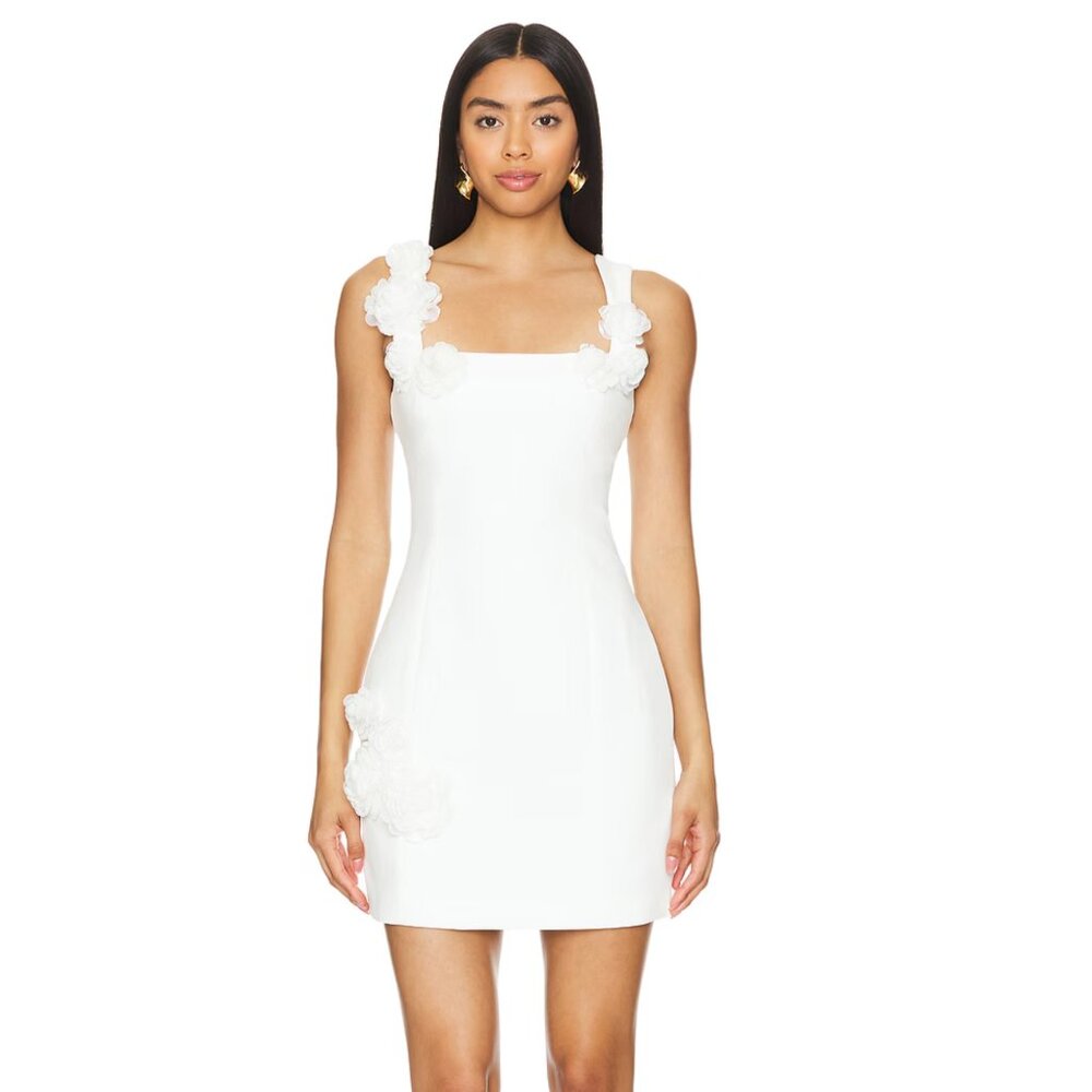 ELLIATT Trompe Mini Dress in Ivory White Bridal Sexy Floral Wedding XXL